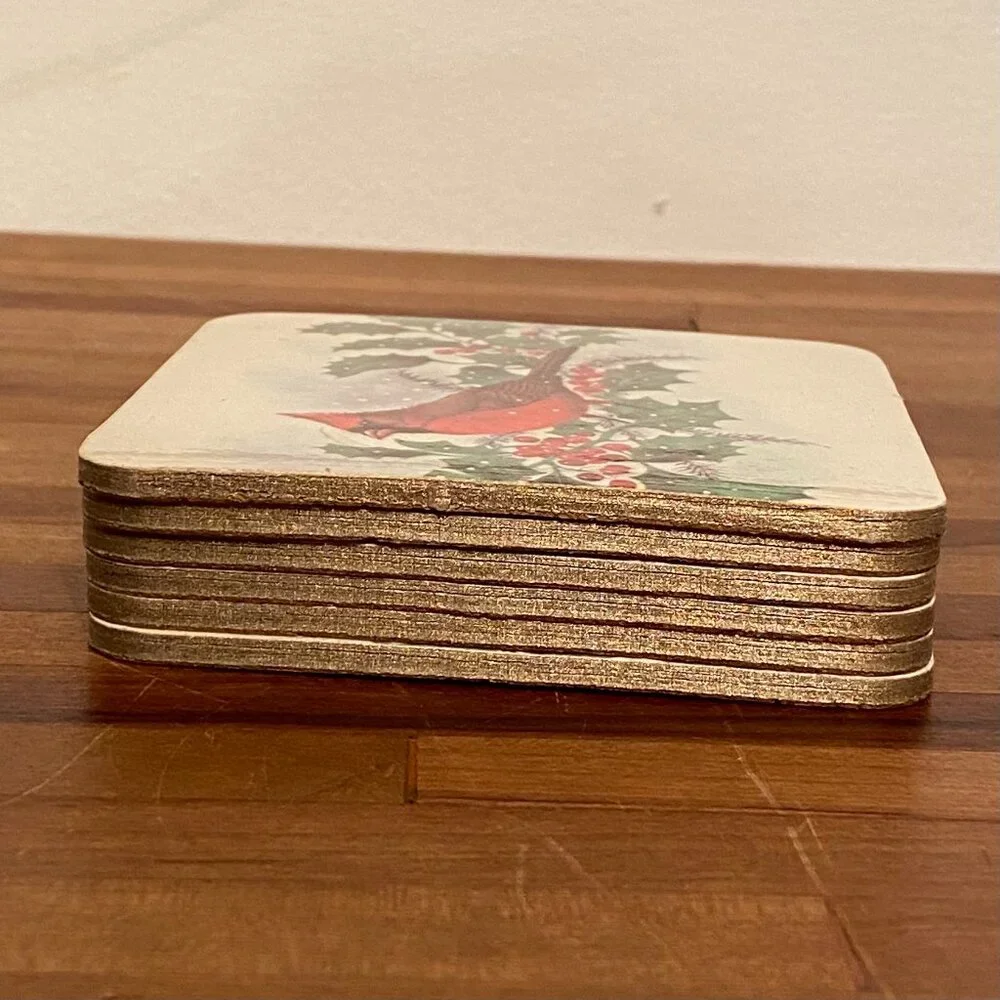 Vintage Cardinal Coasters Set of 6